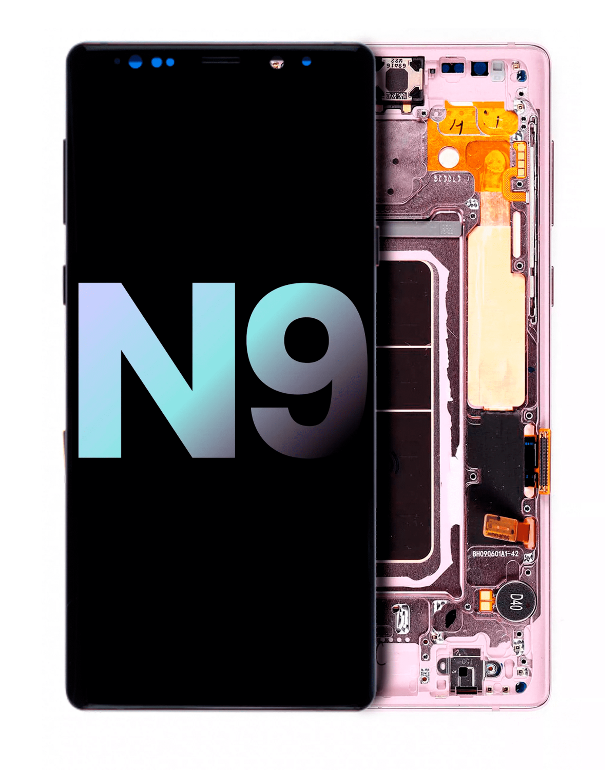 Samsung Galaxy Note 9 (Service Pack) (Lavanta Moru) İçin Çerçeveli ekran Orijinal Ekranı