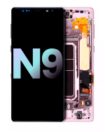 Samsung Galaxy Note 9 (Service Pack) (Lavanta Moru) İçin Çerçeveli ekran Orijinal Ekranı