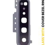 Samsung Galaxy S10 5G İle Uyumlu Arka Kamera Lensi Çerçeveli Halkalı (Majestic Black)