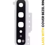 Samsung Galaxy S10 5G İle Uyumlu Arka Kamera Lensi Çerçeveli Halkalı (Taç Gümüş)