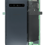 Samsung Galaxy S10 5G İle Uyumlu Arka Kapak Cam Kamera Lensli (Servis Paketi) (Prizma Siyah)