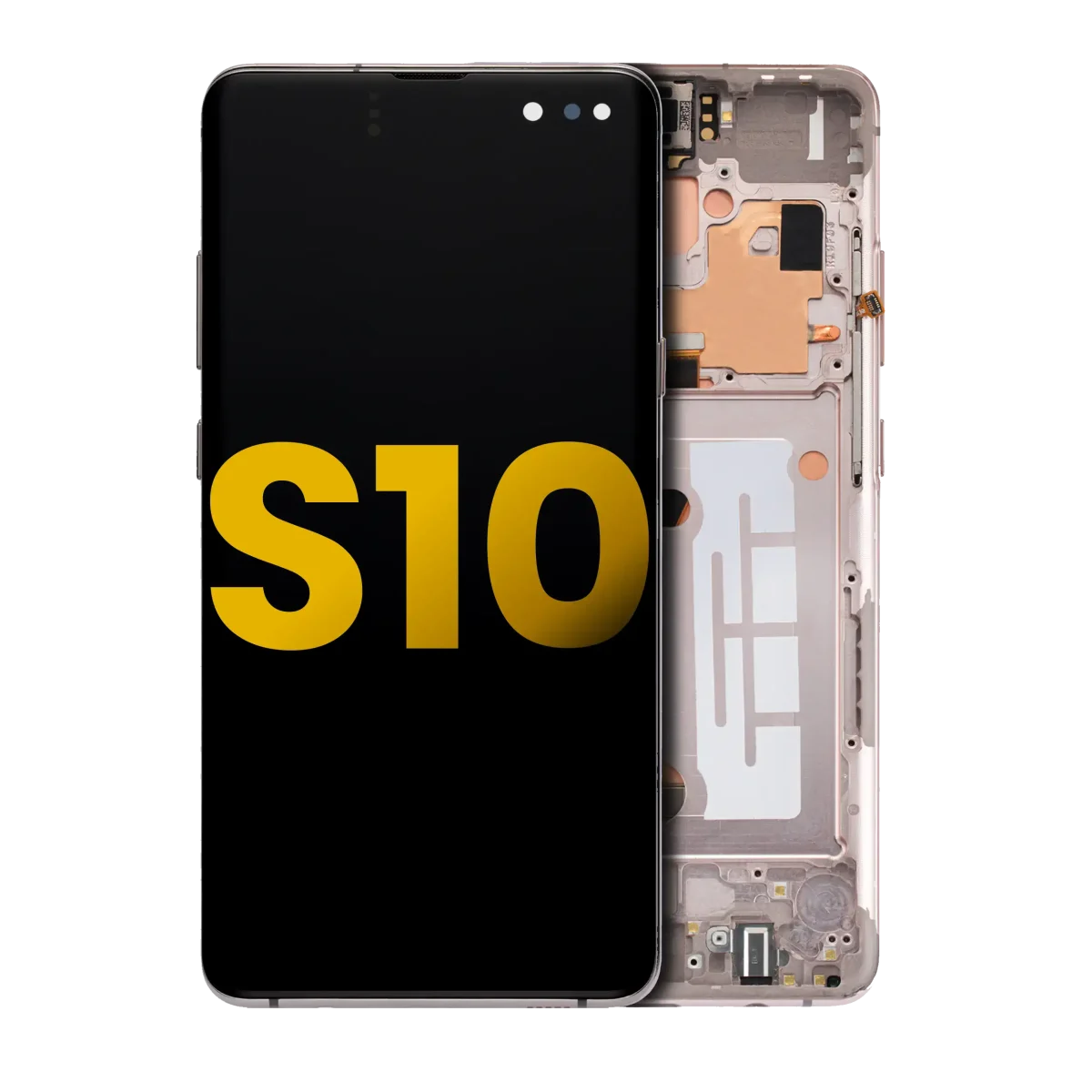 Samsung Galaxy S10 5G İle Uyumlu İçin Çerçeveli ekran Orijinal (Royal Gold)  Orijinal Ekranı Uyumlu