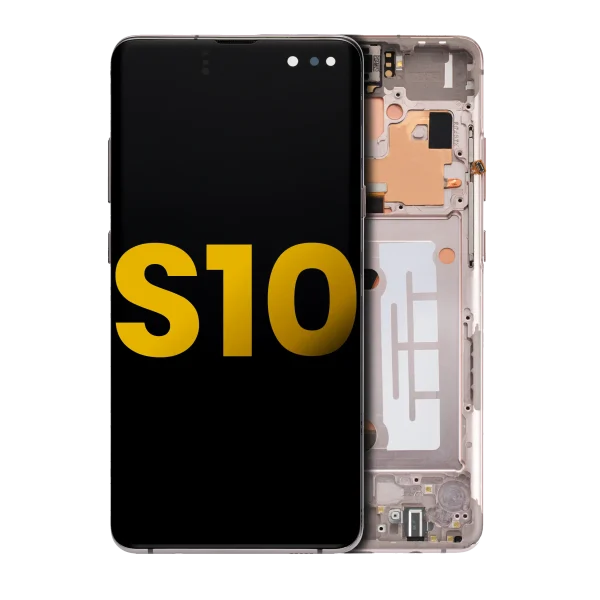 Samsung Galaxy S10 5G İle Uyumlu İçin Çerçeveli ekran Orijinal (Royal Gold)  Orijinal Ekranı Uyumlu