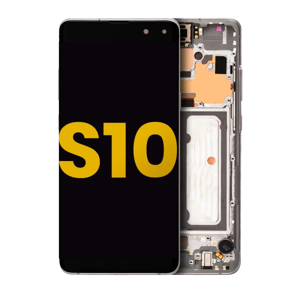 Samsung Galaxy S10 5G İle Uyumlu İçin Çerçeveli ekran Orijinal (Taç Gümüş)  Orijinal Ekranı