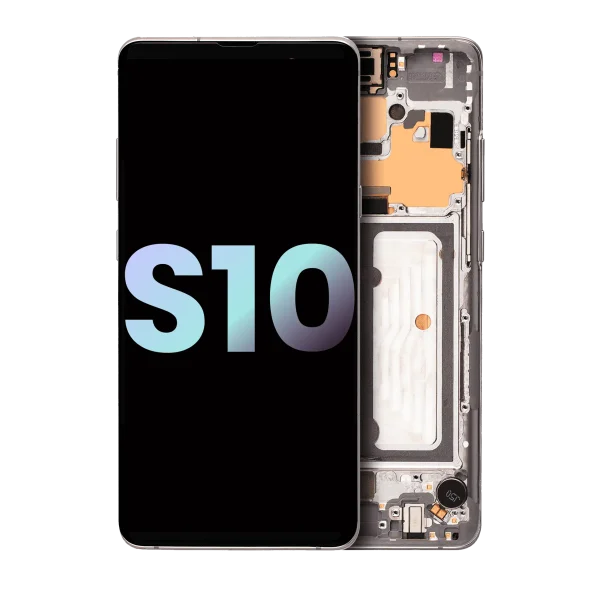 Samsung Galaxy S10 5G İle Uyumlu İçin Çerçeveli ekran (Service Pack) (Crown Silver)  Orijinal Ekranı