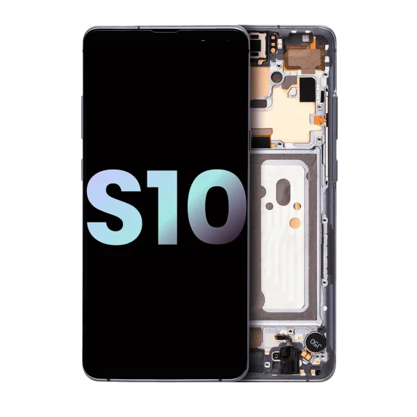 Samsung Galaxy S10 5G İle Uyumlu İçin Çerçeveli ekran (Service Pack) (Majestic Black)  Orijinal Ekranı Uyumlu