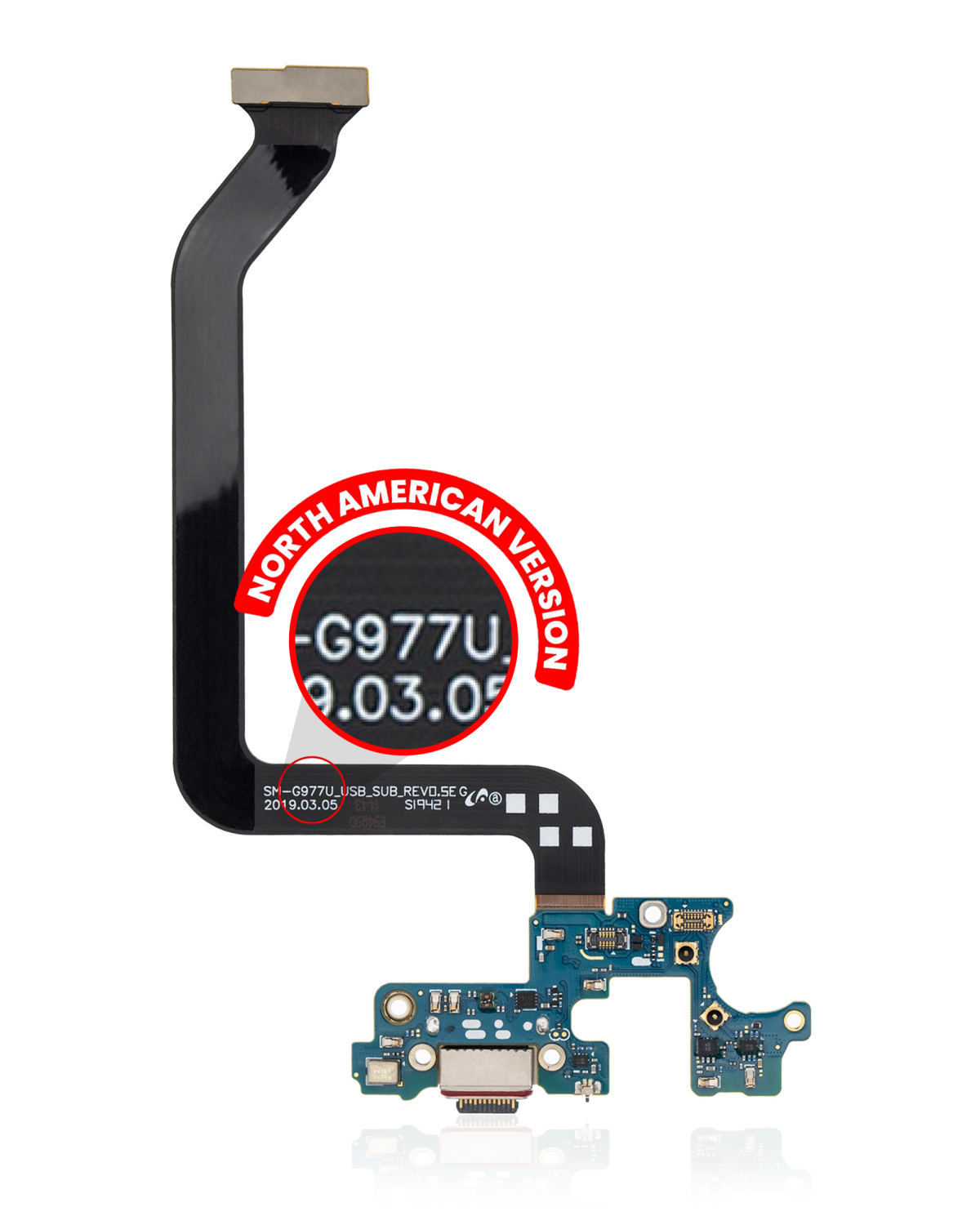 Samsung Galaxy S10 5G İle Uyumlu İçin Esnek (G977U) (ABD Sürümü) (Premium)  Kablolu Şarj Portu Uyumlu