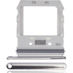 Samsung Galaxy S10 5G İle Uyumlu İle Uyumlu Çift Sim Kart Tepsisi (Taç Gümüş)