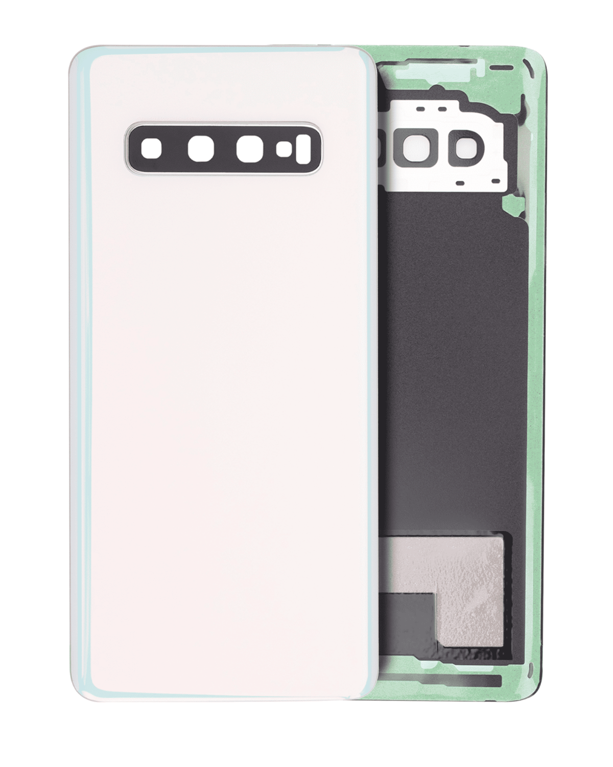Samsung Galaxy S10 Arka İle Uyumlu Kapak Cam Kamera Lensli  (Aftermarket Plus) (Prizma Beyazı)