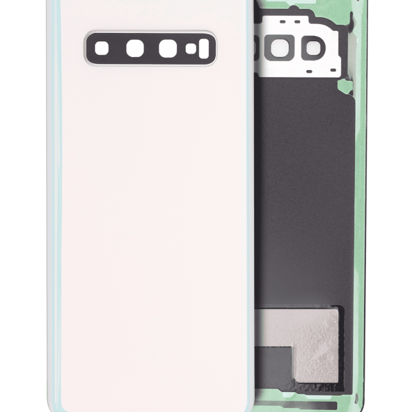 Samsung Galaxy S10 Arka İle Uyumlu Kapak Cam Kamera Lensli  (Aftermarket Plus) (Prizma Beyazı)