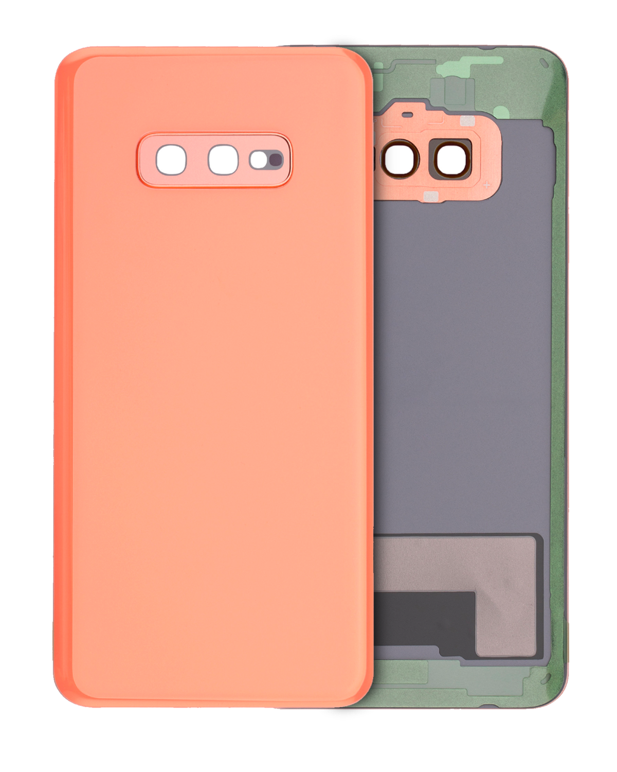 Samsung Galaxy S10 Arka İle Uyumlu Kapak Cam Kamera Lensli E  (Aftermarket Plus) (Flamingo Pembesi)