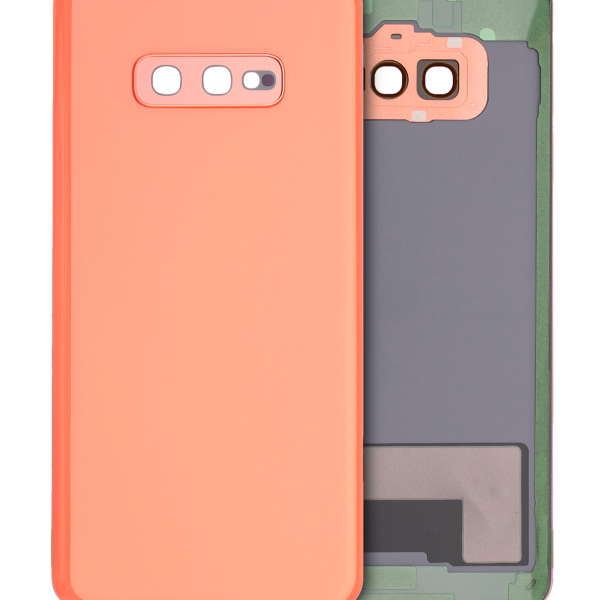 Samsung Galaxy S10 Arka İle Uyumlu Kapak Cam Kamera Lensli E  (Aftermarket Plus) (Flamingo Pembesi)