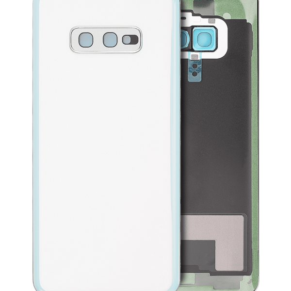 Samsung Galaxy S10 Arka İle Uyumlu Kapak Cam Kamera Lensli E  (Aftermarket Plus) (Prizma Beyazı)
