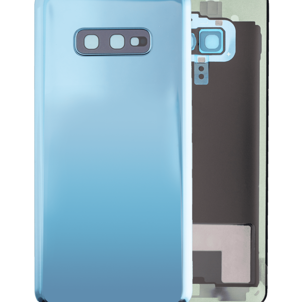 Samsung Galaxy S10 Arka İle Uyumlu Kapak Cam Kamera Lensli E  (Aftermarket Plus) (Prizma Mavisi)