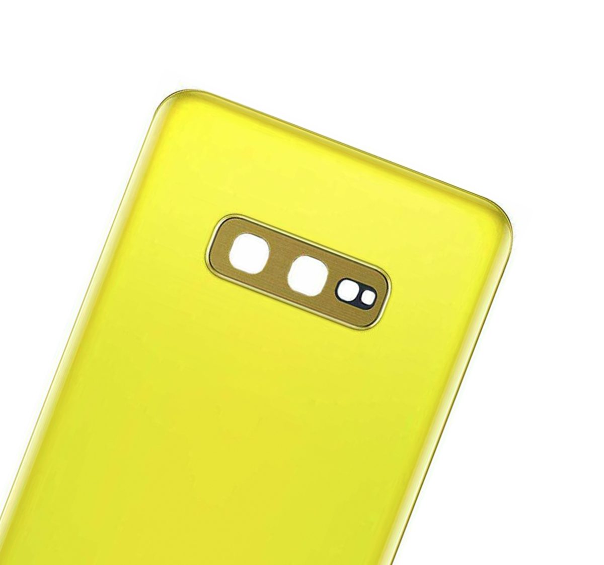 Samsung Galaxy S10 Arka İle Uyumlu Kapak Cam Kamera Lensli E  (Kanarya Sarısı) - Görsel 4