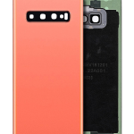 Samsung Galaxy S10 Arka İle Uyumlu Kapak Camı Kamera Lensiyle Uyumlu (Servis Paketi) (Flamingo Pembesi)