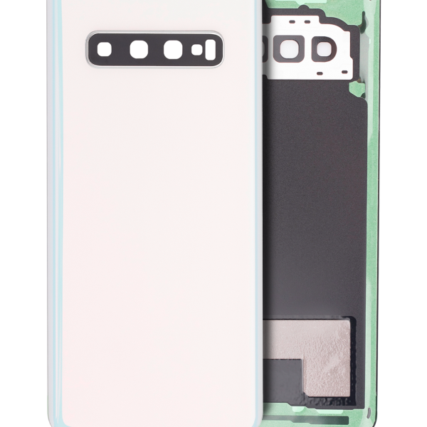 Samsung Galaxy S10 Arka İle Uyumlu Kapak Camı Kamera Lensiyle Uyumlu (Servis Paketi) (Prizma Beyazı)