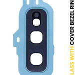 Samsung Galaxy S10 E İle Uyumlu Arka Kamera Lensi Çerçeveli Halkalı (Prizma Mavi)