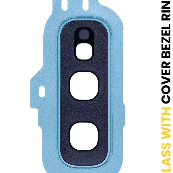 Samsung Galaxy S10 E İle Uyumlu Arka Kamera Lensi Çerçeveli Halkalı (Prizma Mavi)