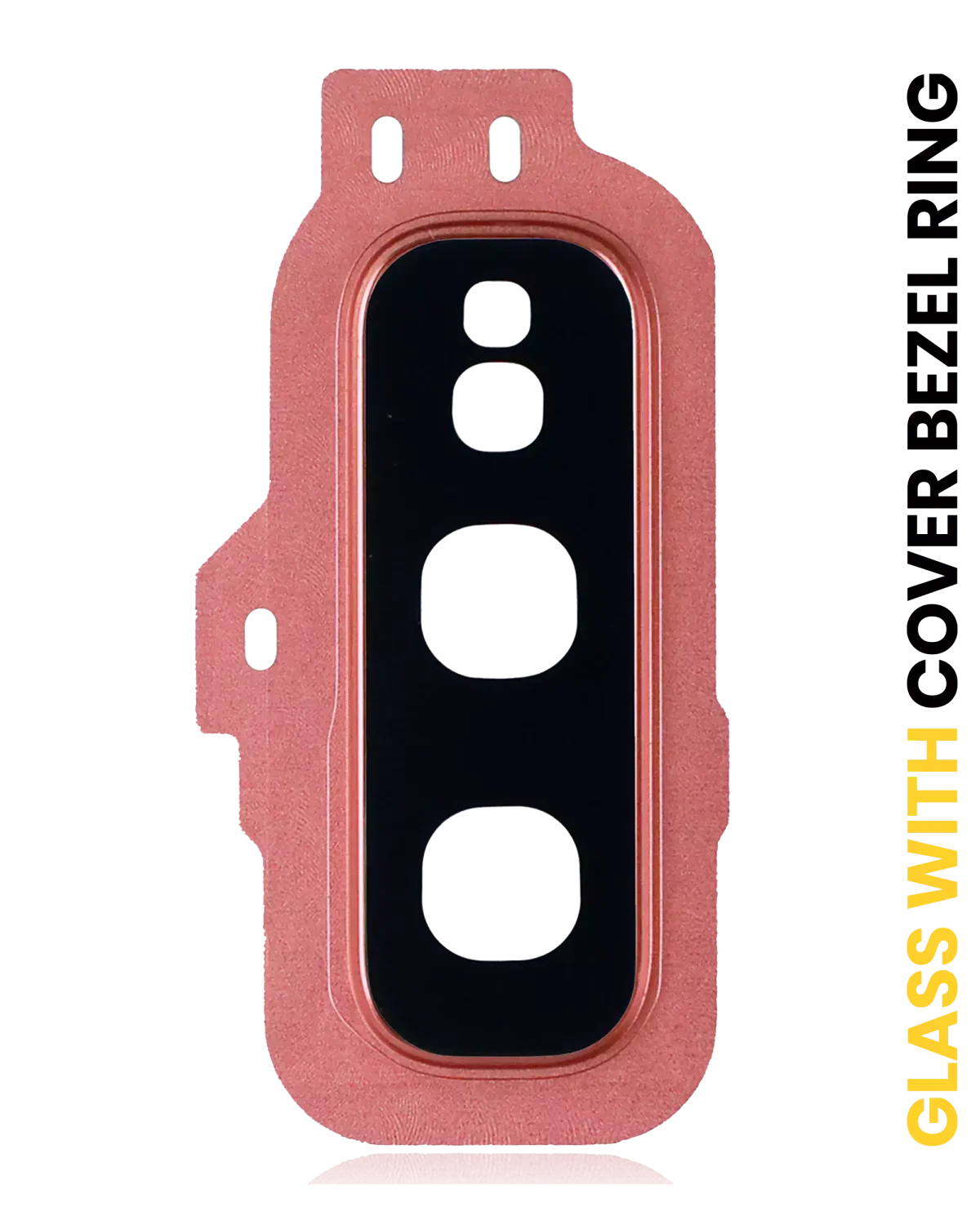 Samsung Galaxy S10 E İle Uyumlu (Flamingo Pembesi) Kapaklı Arka Kamera Lensi Çerçeveli Halkalı