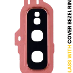 Samsung Galaxy S10 E İle Uyumlu (Flamingo Pembesi) Kapaklı Arka Kamera Lensi Çerçeveli Halkalı