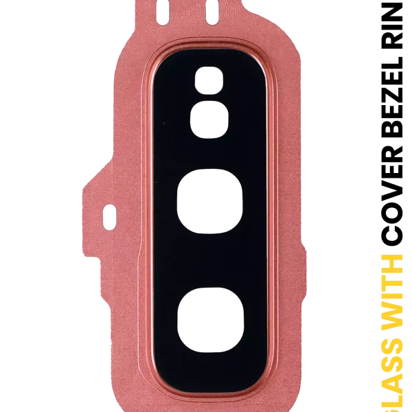 Samsung Galaxy S10 E İle Uyumlu (Flamingo Pembesi) Kapaklı Arka Kamera Lensi Çerçeveli Halkalı