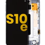 Samsung Galaxy S10 E İle Uyumlu İçin Çerçeveli ekran Orijinal (Prizma Beyazı)  Orijinal Ekranı
