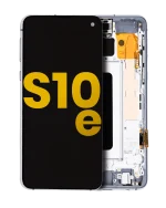 Samsung Galaxy S10 E İle Uyumlu İçin Çerçeveli ekran Orijinal (Prizma Beyazı)  Orijinal Ekranı