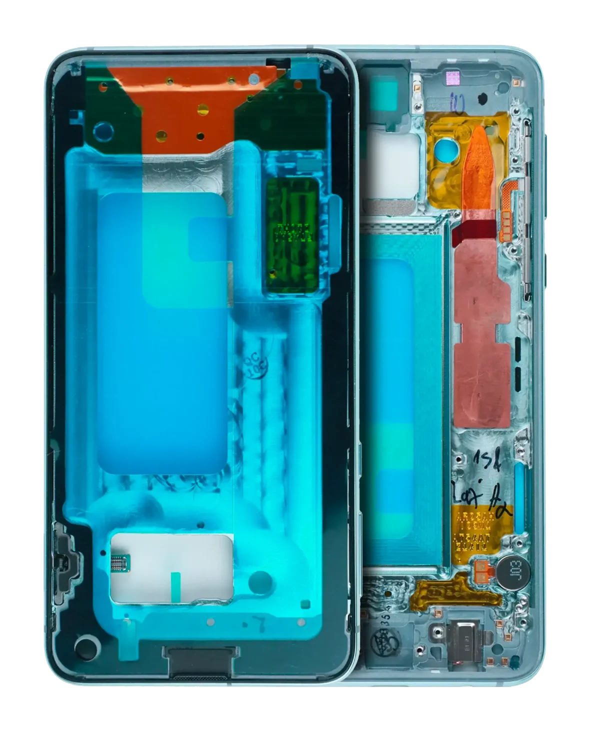 Samsung Galaxy S10 E İle Uyumlu Orta Çerçeve Muhafaza (Küçük Parçalarla) (Prizma Yeşili)