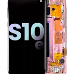 Samsung Galaxy S10 E İle Uyumlu (Service Pack) (Flamingo Pembesi) Çerçeveli ekran Orijinal Ekranı