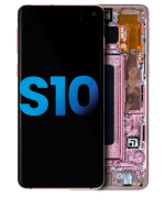 Samsung Galaxy S10 İle Uyumlu Çerçeveli ekran LCD Ekranı (Parmak İzi Sensörü Olmadan) (Satış Sonrası Artı: TFT) (Flamingo Pembesi)