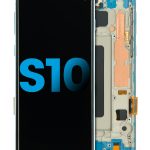Samsung Galaxy S10 İle Uyumlu Çerçeveli ekran LCD Ekranı (Parmak İzi Sensörü Olmadan) (Satış Sonrası Artı: TFT) (Prizma Mavisi)