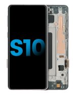 Samsung Galaxy S10 İle Uyumlu Çerçeveli ekran LCD Ekranı (Parmak İzi Sensörü Olmadan) (Satış Sonrası Artı: TFT) (Prizma Siyahı)