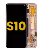 Samsung Galaxy S10 İle Uyumlu İçin Çerçeveli ekran Orijinal (Flamingo Pembesi)  Orijinal Ekranı Uyumlu