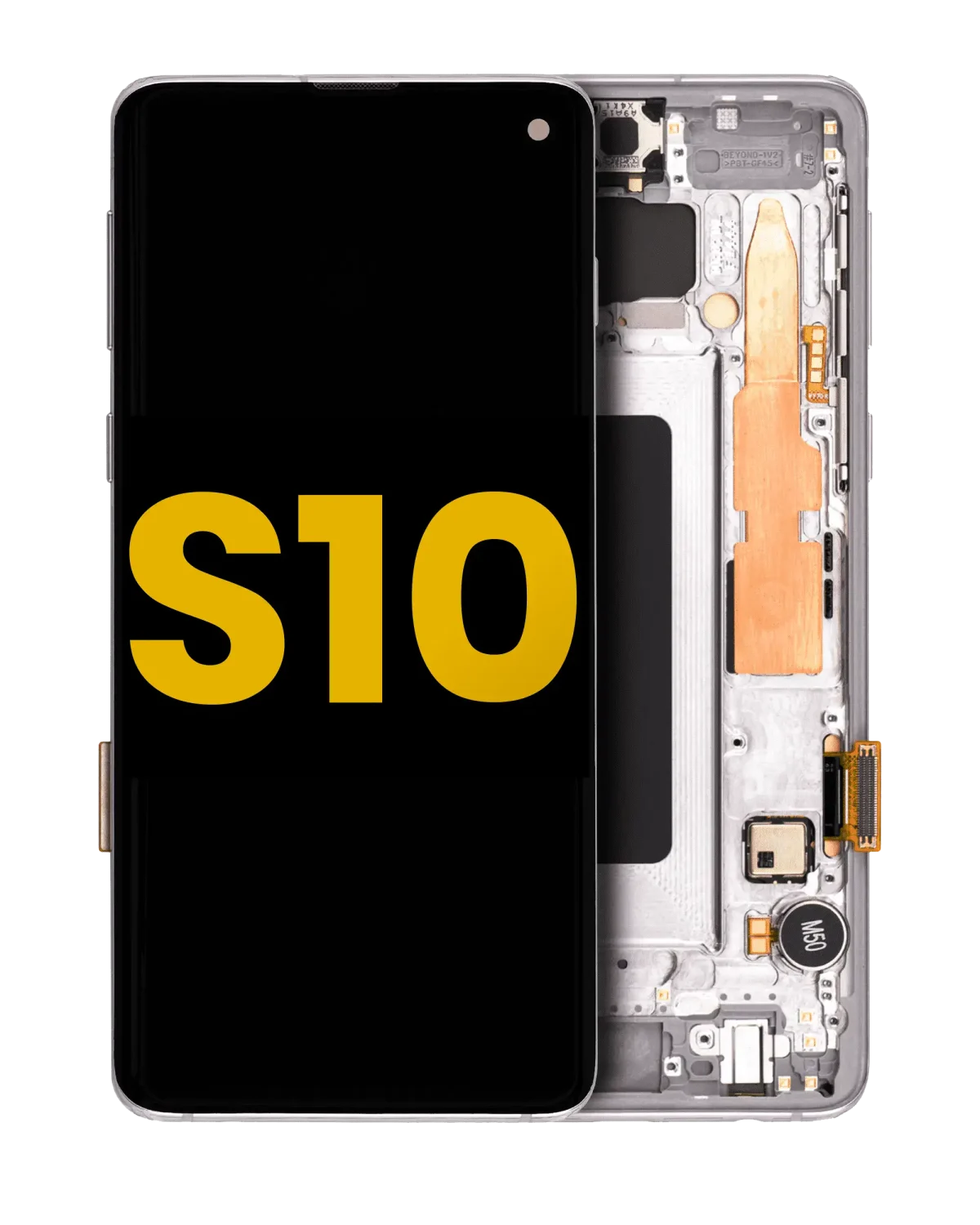 Samsung Galaxy S10 İle Uyumlu İçin Çerçeveli ekran Orijinal (Prizma Beyazı)  Orijinal Ekranı Uyumlu