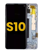 Samsung Galaxy S10 İle Uyumlu İçin Çerçeveli ekran Orijinal (Prizma Mavisi)  Orijinal Ekranı Uyumlu