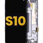 Samsung Galaxy S10 İle Uyumlu İçin Çerçeveli ekran Orijinal (Prizma Seramik Siyah)  Orijinal Ekranı