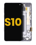 Samsung Galaxy S10 İle Uyumlu İçin Çerçeveli ekran Orijinal (Prizma Seramik Siyah)  Orijinal Ekranı