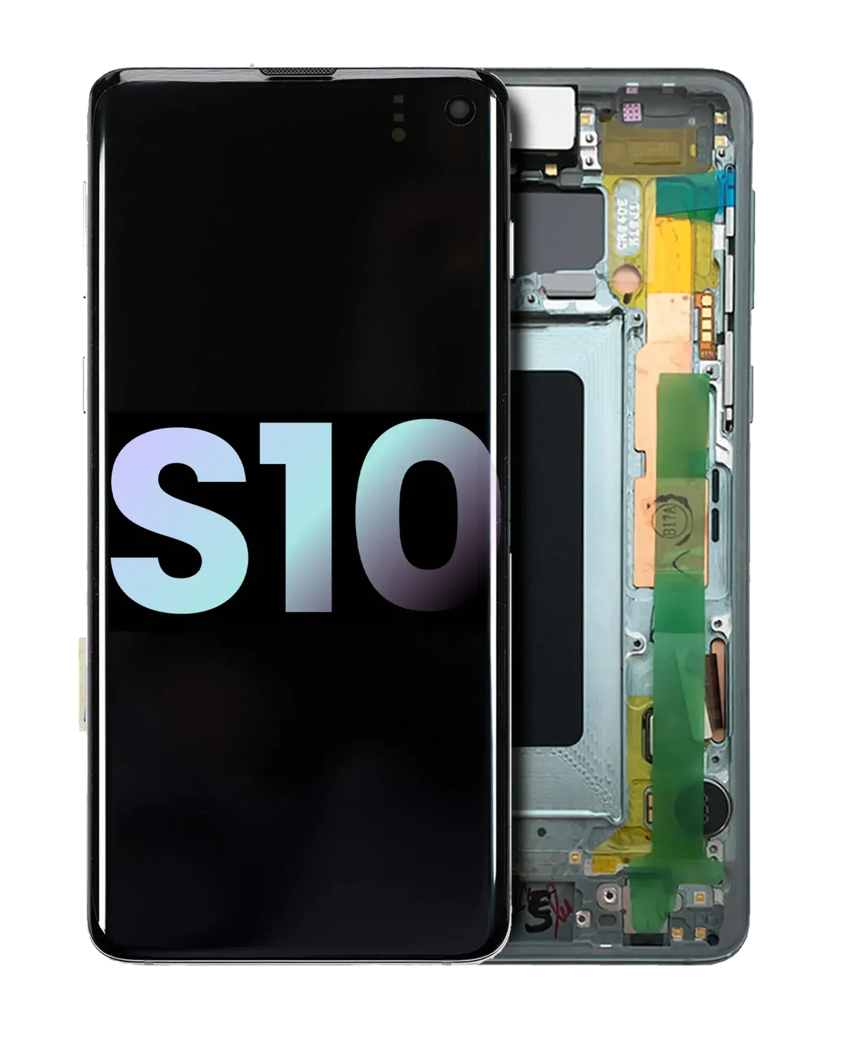 Samsung Galaxy S10 İle Uyumlu İçin Çerçeveli ekran (Service Pack) (Prizma Yeşili)  Orijinal Ekranı Uyumlu