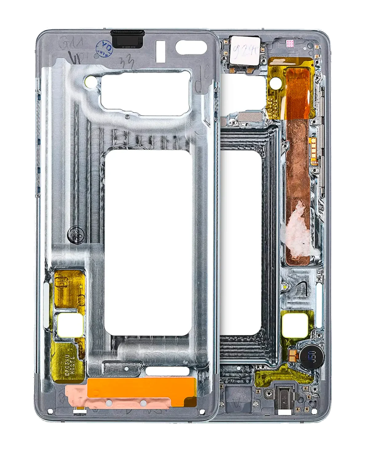 Samsung Galaxy S10 İle Uyumlu Orta Çerçeve Muhafaza (Küçük Parçalarla) (Prizma Beyazı)