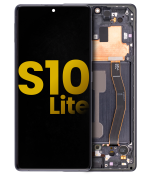 Samsung Galaxy S10 Lite İle Uyumlu İçin Çerçeveli ekran Orijinal (Prizma Siyah)  Orijinal Ekranı Uyumlu