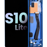 Samsung Galaxy S10 Lite İle Uyumlu İçin Çerçeveli ekran (Service Pack) (Prizma Mavisi)  Orijinal Ekranı Uyumlu