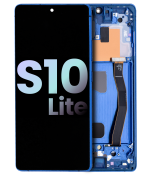 Samsung Galaxy S10 Lite İle Uyumlu İçin Çerçeveli ekran (Service Pack) (Prizma Mavisi)  Orijinal Ekranı Uyumlu