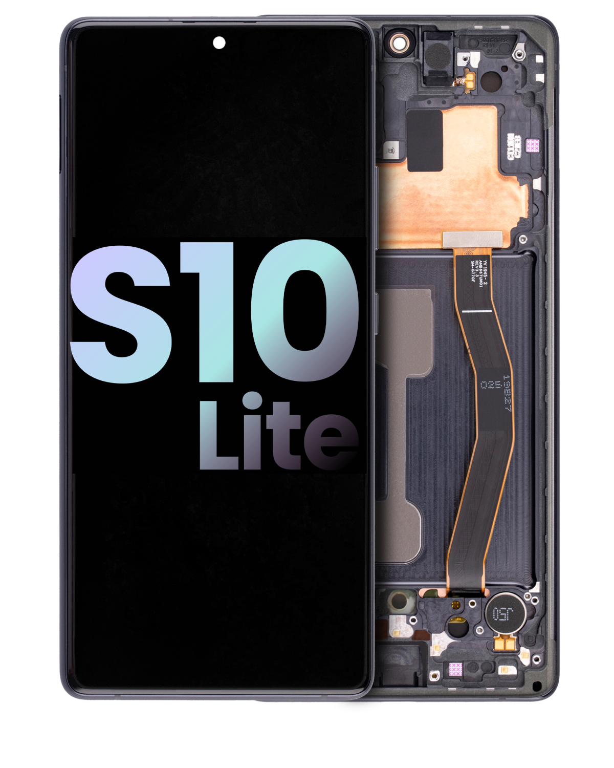 Samsung Galaxy S10 Lite İle Uyumlu İçin Çerçeveli ekran (Service Pack) (Prizma Siyah)  Orijinal Ekranı Uyumlu