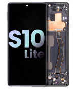 Samsung Galaxy S10 Lite İle Uyumlu İçin Çerçeveli ekran (Service Pack) (Prizma Siyah)  Orijinal Ekranı Uyumlu
