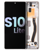 Samsung Galaxy S10 Lite İle Uyumlu (Service Pack) (Prizma Beyazı) Çerçeveli ekran Orijinal Ekranı