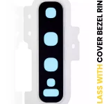 Samsung Galaxy S10 Plus İle Uyumlu Arka Kamera Lensi Çerçeveli Halkalı (Prizma Beyazı)