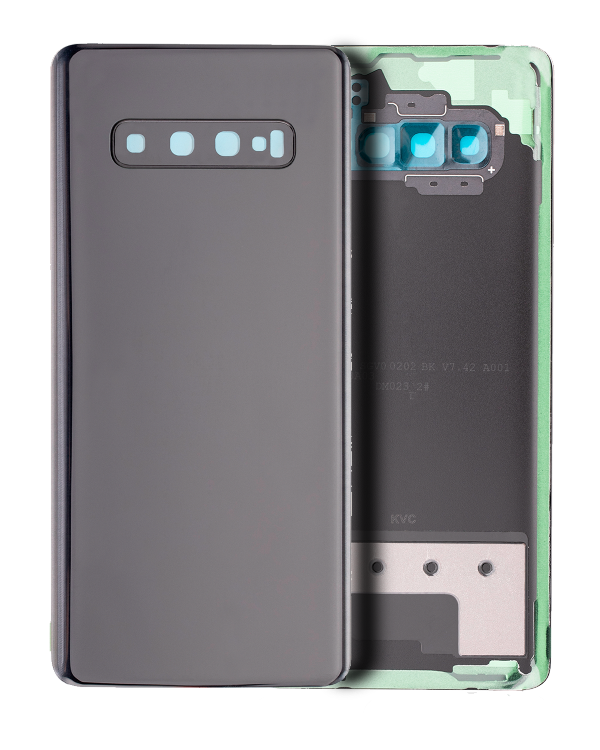 Samsung Galaxy S10 Plus İle Uyumlu Arka Kapak Cam Kamera Lensli  (Prizma Siyah)