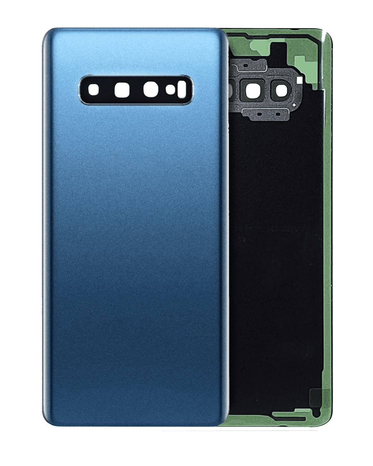 Samsung Galaxy S10 Plus İle Uyumlu Arka Kapak Camı Kamera Lensiyle Uyumlu (Servis Paketi) (Prizma Mavisi)