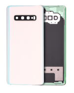 Samsung Galaxy S10 Plus İle Uyumlu Arka Kapak Camı Kamera Lensli  (Prizma Beyazı)